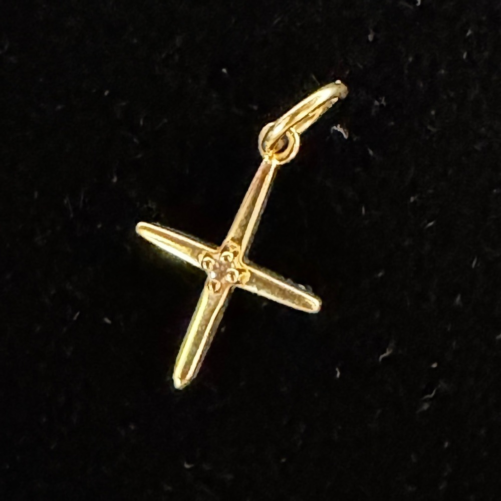 Vintage 14k yellow gold diamond north star pendant charm (108)